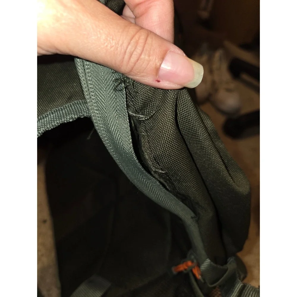 Puma Olive Green and Orange Backpack Sport School Bag Padded Straps Needs Repair